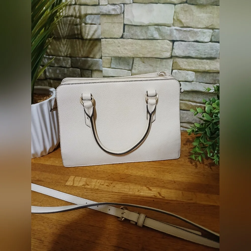 KATE SPADE Cream/Taupe Satchel Bag Mulberry Street - Picture 4 of 8